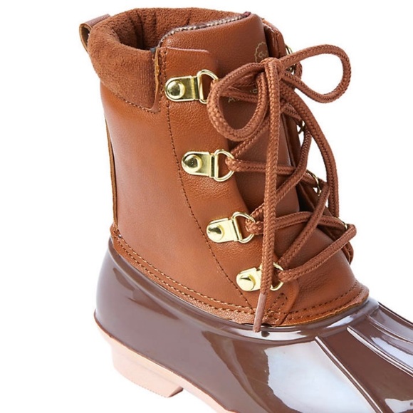 Adrienne Vittadini  | Youth Girls Gavin Duck Boots Size: 1M Youth | Pink /Brown - Picture 2 of 13